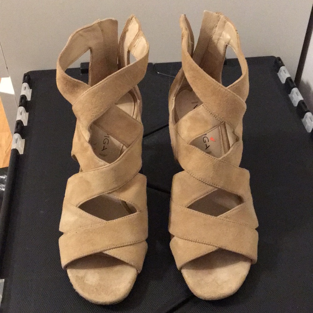 Nude Suede heels